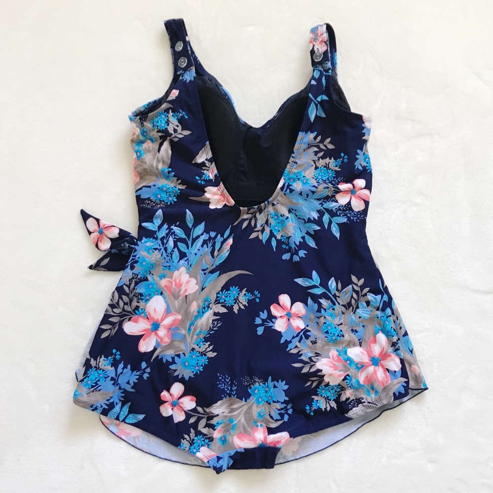 ROXANNE | blue floral one piece swimsuit 16/40DD - Picture 2 of 6